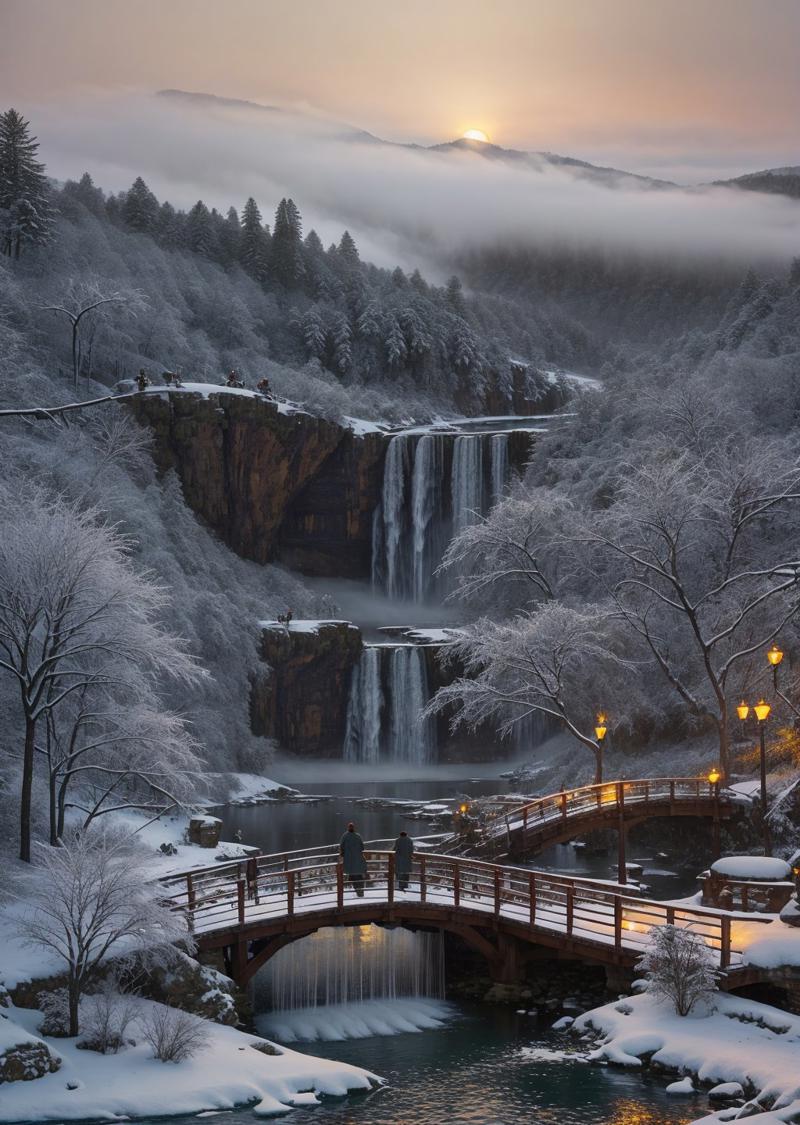 00240-2825415436-((best quality)),((masterpiece)),((realistic)),winter,snowtree,snow,fountains,waterfall,oldbridge,mountain,flyingbirds,island,wo.jpg